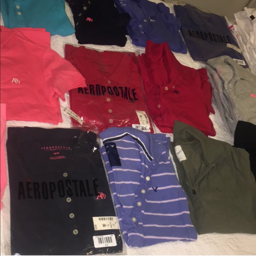 3 Polos/ green blue & white